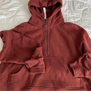 lululemon scuba half zip, XL/XXL-rust brown